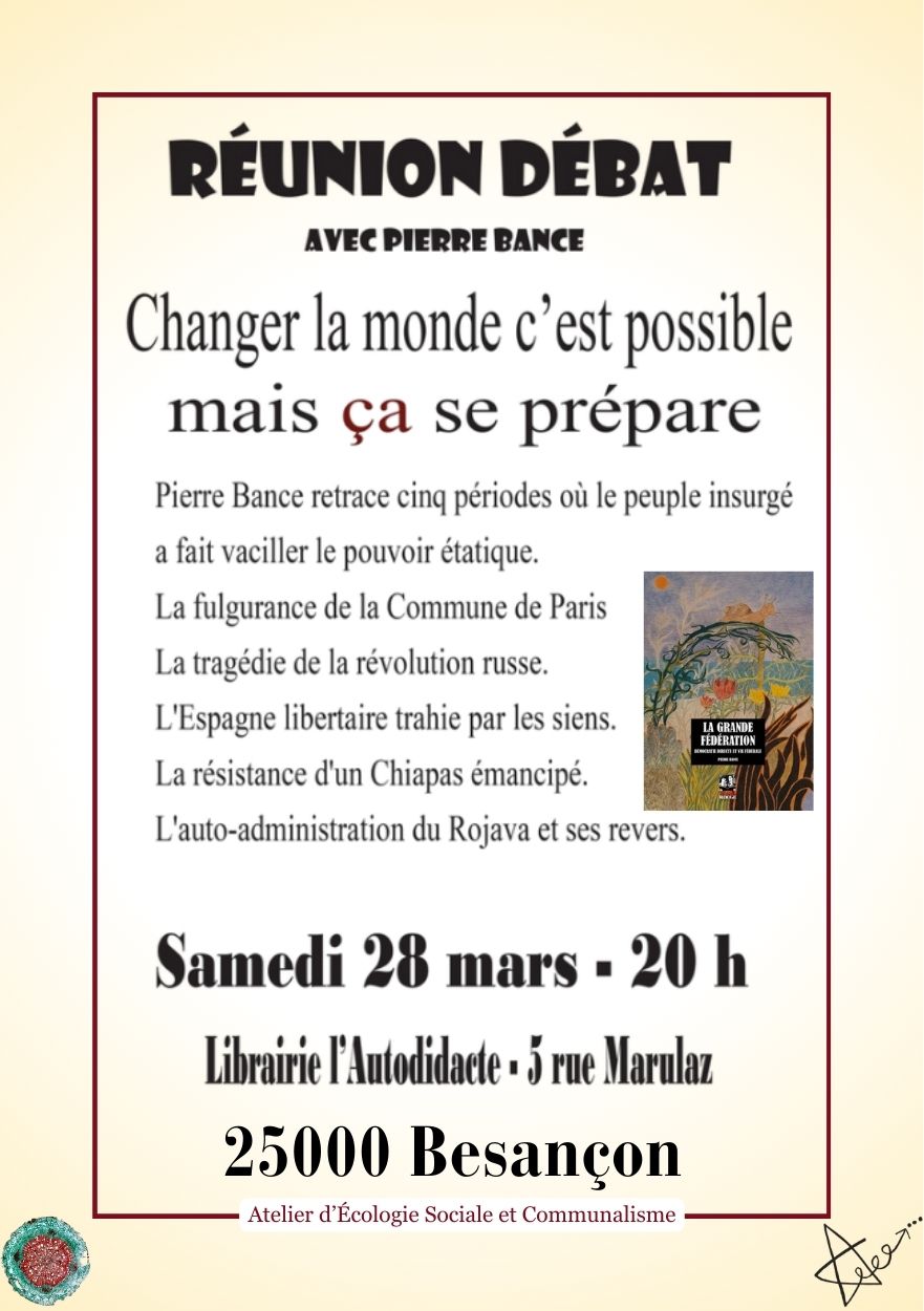 Pierre Bance à l'Autodidacte le 28 mars à 20h